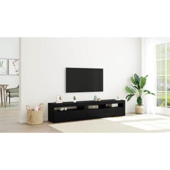 TV-Schränk 2 pcs Schwarz Eichen-Optik 195 x 35 x 40 cm