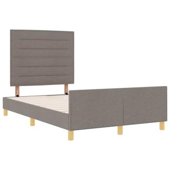 Bettgestell mit Kopfteil Taupe 120 x 190 cm Stoff