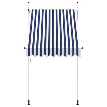 Einziehbare Markise Handbetrieben 150 cm Blau/Weiß Gestreift