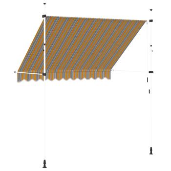 Einziehbare Markise Handbetrieben 250 cm Gelb/Blau Gestreift