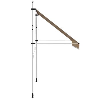 Einziehbare Markise Handbetrieben 300 cm Gelb/Blau Gestreift