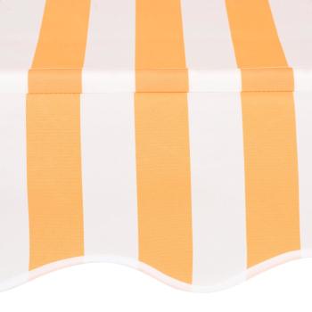 Einziehbare Markise Handbetrieben 150 cm Orange/Weiß Gestreift