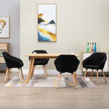 ARDEBO.de - Esszimmerstühle 4 Stk. Schwarz Stoff
