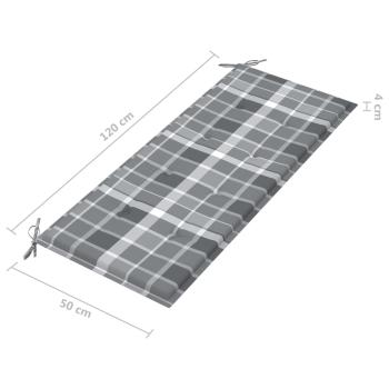 Gartenbank mit Auflage 120 cm Massivholz Akazie