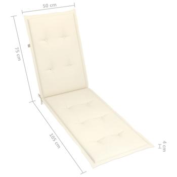 Liegestuhl mit Fußstütze und Auflage Massivholz Akazie