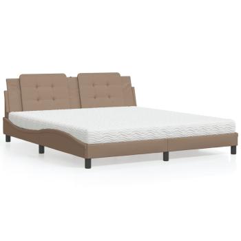 ARDEBO.de - Bett mit Matratze "Zadar" Cappuccino-Braun 180x200 cm Kunstleder