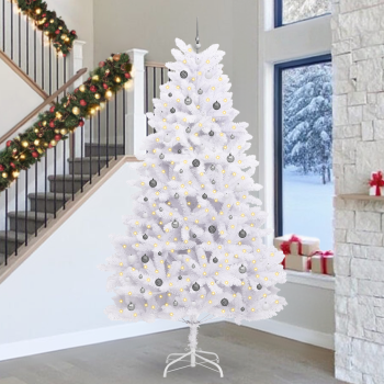 Künstlicher klappbarer Weihnachtsbaum Weiß 138 x 138 x 300 cm