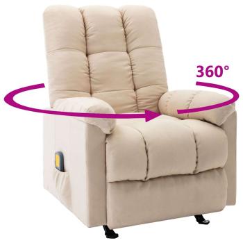 Massagesessel Creme Stoff