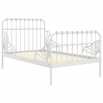 Ausziehbett Weiß Metall 80x130/200 cm
