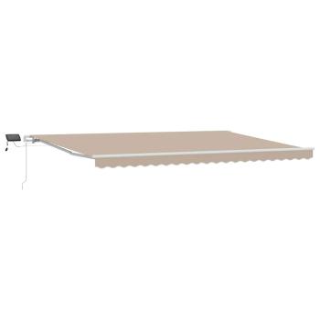 Einziehbare Markise Beige 500 x 300 cm Stoff und Stahl