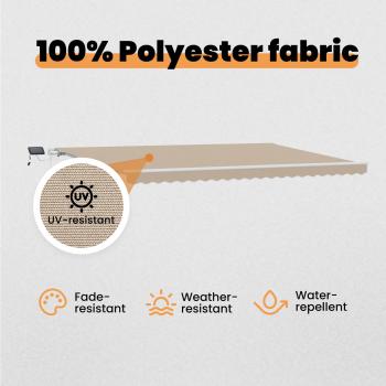 Einziehbare Markise Beige 500 x 300 cm Stoff und Stahl