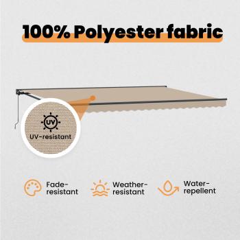 Markisenrahmen Beige 500 x 300 cm Polyester mit PU-Beschichtung