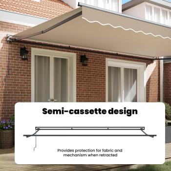 Markisenrahmen Beige 500 x 300 cm Polyester mit PU-Beschichtung