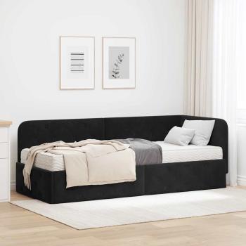 ARDEBO.de - Eckbettgestell Schwarz 80 x 200 cm Samt