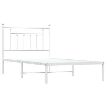 Bettgestell mit Kopfteil Metall Weiß 100x190 cm