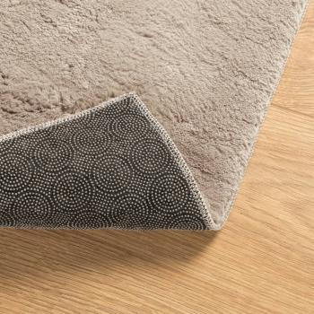 Teppich HUARTE Kurzflor Weich und Waschbar Sandfarben 160x160cm