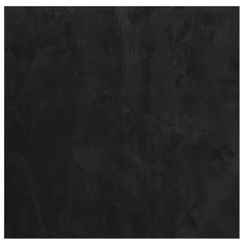 Teppich HUARTE Kurzflor Weich und Waschbar Schwarz 160x160 cm