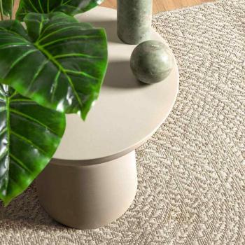 ARDEBO.de - Teppich ZIZUR Creme 80x200 cm Jute-Optik Indoor und Outdoor