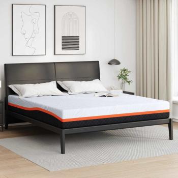 ARDEBO.de - Matratze Weiß und Grau 200 x 200 cm Jacquard-Stoff