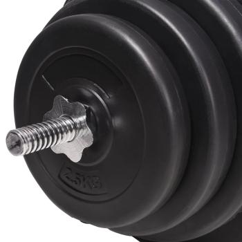 Hantelbank mit Ablage, Langhantel und Kurzhantel-Set 120 kg