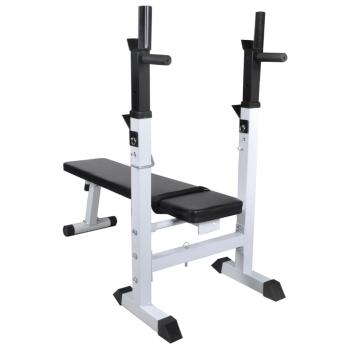 Hantelbank mit Ablage, Langhantel und Kurzhantel-Set 120 kg