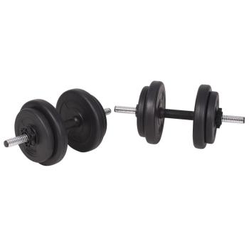 Hantelbank mit Ablage, Langhantel und Kurzhantel-Set 120 kg