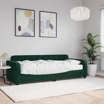 ARDEBO.de - Tagesbett mit Matratze Dunkelgrün 80x200 cm Samt