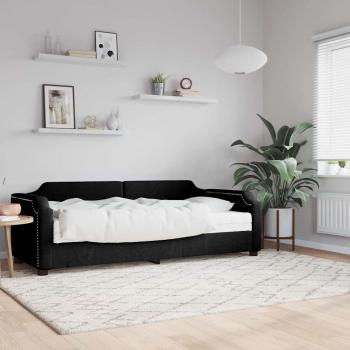 ARDEBO.de - Tagesbett mit Matratze Schwarz 80x200 cm Stoff