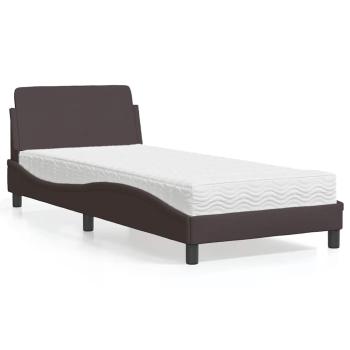 ARDEBO.de - Bett mit Matratze "Dover" Dunkelbraun 80x200 cm Stoff