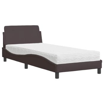 Bett mit Matratze "Dover" Dunkelbraun 80x200 cm Stoff