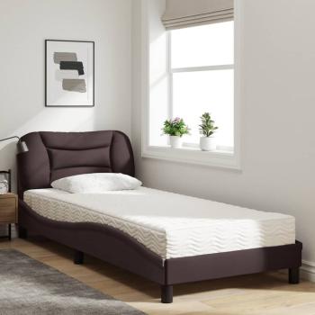 Bett mit Matratze "Hvar" Dunkelbraun 80x200 cm Stoff