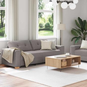 Sofa 2 stk. Taupe Leinenmischgewebe