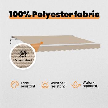 Einziehbare Markise Beige 350 x 200 cm Stoff