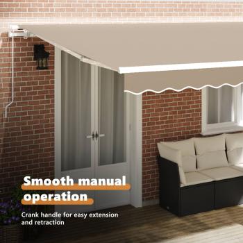 Einziehbare Markise Beige 500 x 350 cm Polyester und Aluminium