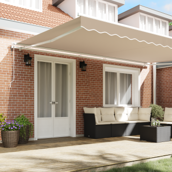Elektrische ausziehbare Markise Beige 500 x 350 cm