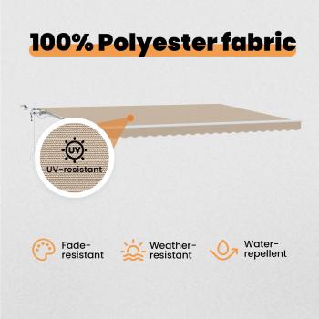 Einziehbare Markise Beige 500 x 350 cm Polyester und Metall