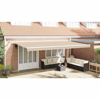 Einziehbare Markise Beige 600 x 300 cm Polyester und Metall