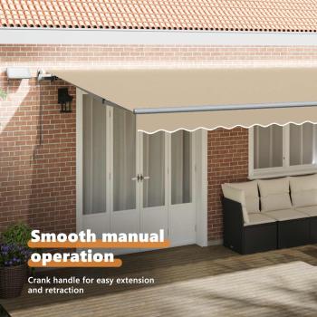Einziehbare Markise Beige 600 x 350 cm Stoff