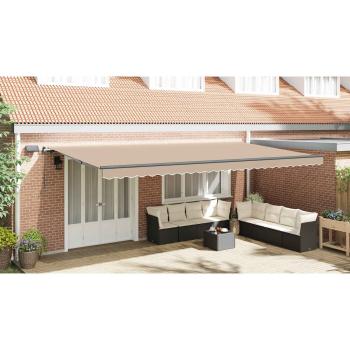 Einziehbare Markise Beige 600 x 350 cm Stoff