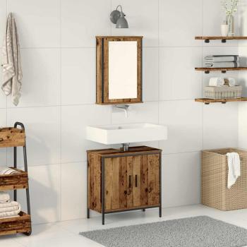 ARDEBO.de - Badezimmermöbel-Set 2 Stk. Braun Holzwerkstoff