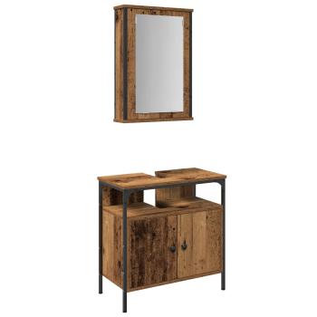 ARDEBO.de - Badezimmermöbel-Set 2 stk. Braun 60 x 30 x 60 cm Holzwerkstoff