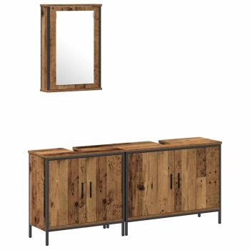 Badezimmer Waschbeckenmöbel mit Regal 3 pcs Braun Holzwerkstoff