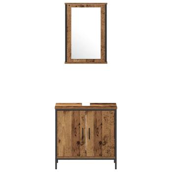 Badezimmer Waschbeckenmöbel mit Regal 3 pcs Braun Holzwerkstoff