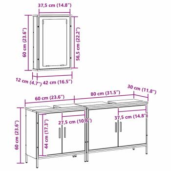 Badezimmer Waschbeckenmöbel mit Regal 3 pcs Braun Holzwerkstoff