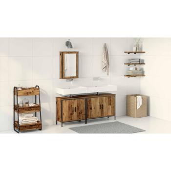 Badezimmer Waschbeckenmöbel mit Regal 3 pcs Braun Holzwerkstoff