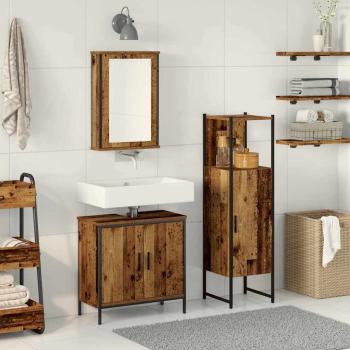 ARDEBO.de - Badezimmermöbel-Set 3 stk. Braun 33 x 33 x 120,5 cm