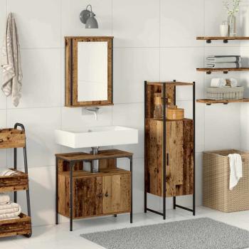 ARDEBO.de - Badezimmermöbel-Set 3 stk. Braun 33 x 33 x 120,5 cm
