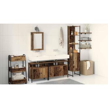 Badezimmermöbel-Set mit Regal 4 pcs Altholz Holzwerkstoff