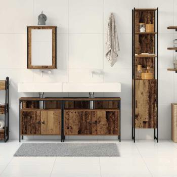 Badezimmermöbel-Set 4 stk. Altholz 33 x 33 x 185,5 cm