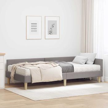 ARDEBO.de - Eckbettgestell mit Matratze Sonstiges 2 stk. Taupe Stoff